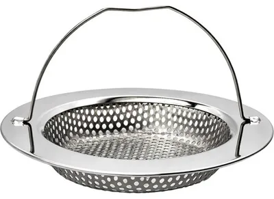 Produktbild von Edelstahl Abflusssieb mit Griff für Küche, 8-10.5 cm