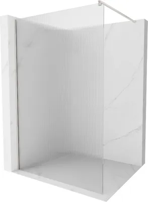 Zdjęcie produktu dla Mexen Kioto ścianka prysznicowa Walk-in 120 x 200 cm, prążki 8 mm, nikiel szczotkowany - 800-120-101-97-09