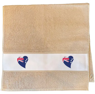 Produktbild von Huuraa Handtuch Cookinseln Flagge Herz 50x100cm Sand Baumwolle Handtuch Geschenkidee