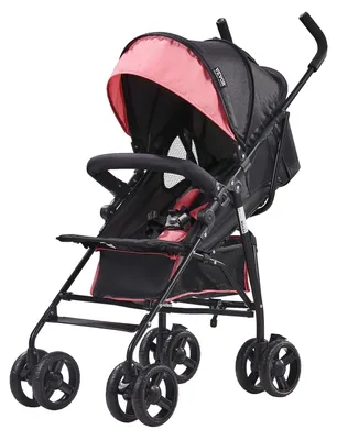 Image de Poussette légère VEVOR, compacte, facile à plier, avec dossier réglable, cadre en acier carbone, grand panier de rangement, poussette avec parapluieNoir/rose