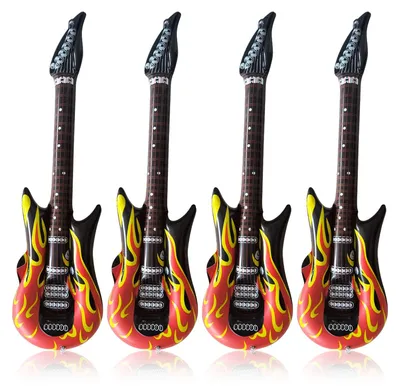 Produktbild von 4 aufblasbare Gitarren für Partys