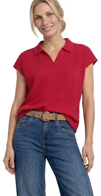 Produktbild von Street One Strick-Look Poloshirt Salsa red 42