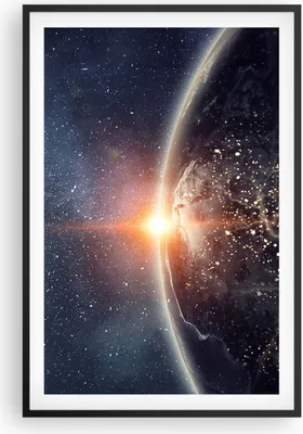 Produktbild von Gerahmtes Poster - Schwarzer Rahmen - Kosmos Erde Sonne - 61x91,5 cm - Wand Bild - Wanddeko - Wandbilder - Kunstposter - Wandposter - Bilderrahmen - Bilder - Kunstdruck - Wandbild - P2BPA61x91-4343