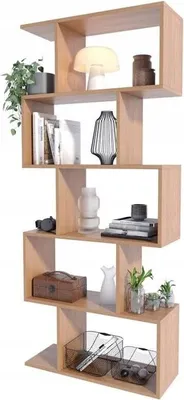 Produktbild von MATKAM BASK Bücheregal aus Holzspanplatten, B/H/T 76,4x176x28cm, Standregal, Würfelregal, freistehend, perfekt als Raumtrenner, (Erle)