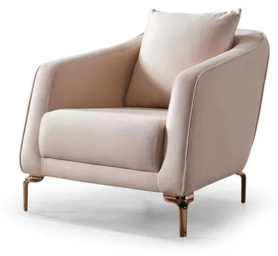 Produktbild von Modernes Beiges Sofa-Set Designer 3-Sitzer Couchen 2x Textilsessel
