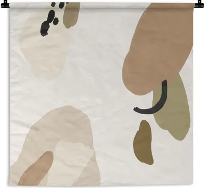 Produktbild von MuchoWow® Wandteppich Wandbehang Abstrakt - Braun - Design 150x150 cm Tapisserie Dekoration Wandtuch - Wohnaccessoires - Modernes