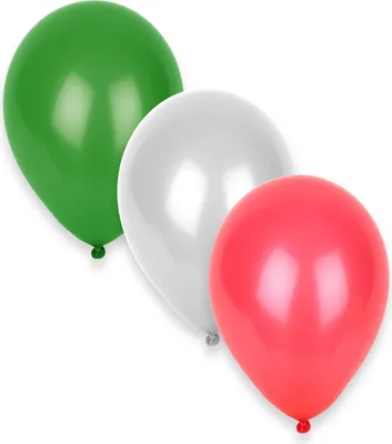 Produktbild von Set Luftballons Weiß Grün und Rot - Einheitsgröße