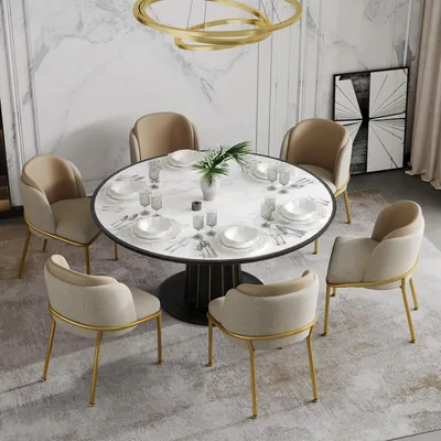 Immagine prodotto di Set di 6 sedie da pranzo ergonomiche, con gambe inclinate, piedini regolabili, imbottite, ideali per la cucina, dimensioni 55x55x85 cm, colore beige e kaki