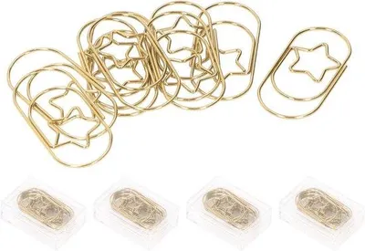 Produktbild von Gelbe Papierklammern aus Metall - 40 Stück - für den Alltag