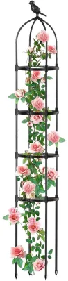 Image de Grillage de jardin en métal réglable, 175 cm, pour plantes grimpantes