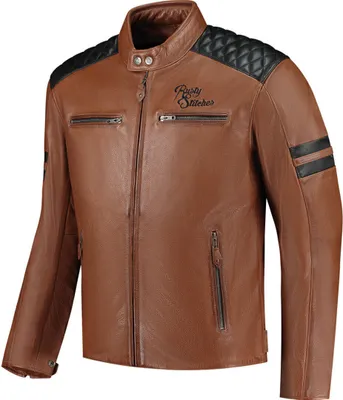 Immagine prodotto di Giacca in pelle da moto Rusty Stitches Jari V2, marrone/nero, S