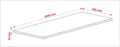 Zdjęcie produktu dla Blat do szafki łazienkowej, kolor: jasny dąb, wymiary: 100 x 45 x 1,6 cm