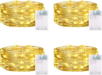 Imagen del producto de Luces navideñas LED con batería y temporizador - 3 metros, 30 luces LED, color blanco cálido, para uso interior