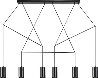 Image de Rabalux 72018 Suspension à 6 spots Aslaug, GU10, noir, ronde, style industriel, ø65 mm