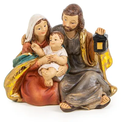 Produktbild von Klassische Weihnachtskrippe - Heilige Familie Skulptur 8 cm