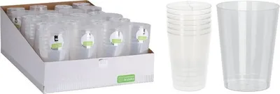 Image de Excellent Houseware Verres à boire réutilisables en plastique 280ml Lot de 6 Lavables au lave-vaisselle
