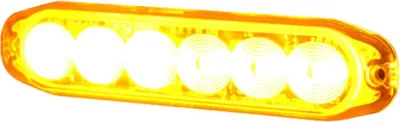 Produktbild von Blitzleuchte - Ledson - 6-Led - 6 led - 4.6" - 11.8cm - Klar - Super dünn - 20 Blitzmuster - Amber - R65 - 12V-24V