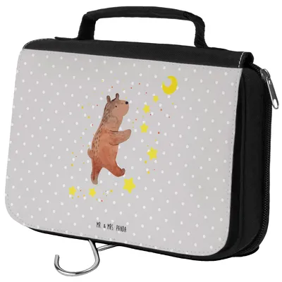 Produktbild von Mr. & Mrs. Panda kulturtäschchen Bär Träume - Grau Pastell - Geschenk, Kosmetiktasche, badtasche, Necessaire, Teddy, kosmetiktäschchen, Träumen, Traum, Kulturbeutel