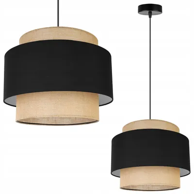 Produktbild von Boho Pendelleuchte mit Jute Lampenschirm – Hängelampe als Deckenleuchte