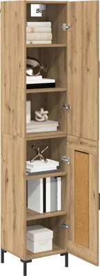 Image de vidaXL Highboard Chêne Artisan 69,5 x 34 x 180 cm Matériau dérivé du bois