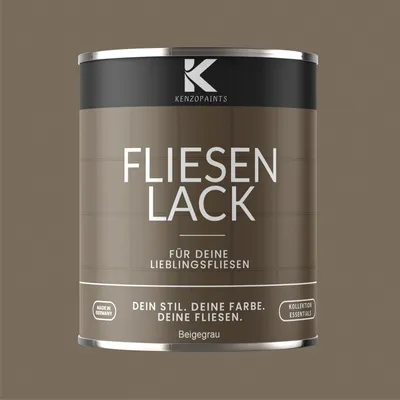 Produktbild von Kenzopaints 750ml Fliesenlack Fliesenfarbe - Beigegrau (RAL 7006)