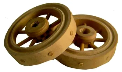 Produktbild von Krippenzubehör, Wagenrad, 2-teilig, Durchmesser 4 cm