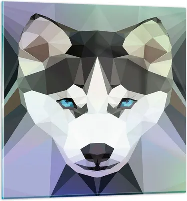 Produktbild von Bilder auf glas - Hund Husky Portrait - 50x50cm - Glasbilder - Wandbilder - Kunstdruck - zum Aufhängen bereit - Wanddekoration aus Glas - Glas Bilder - Wandbild auf Glas - Einteilig - GAC50x50-3080