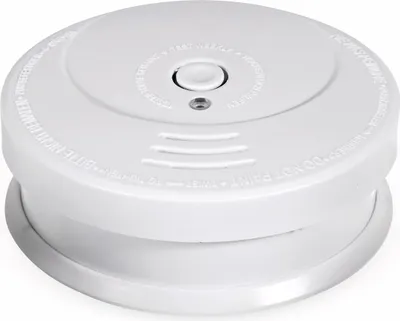 A white smoke detector is shown against a white background.