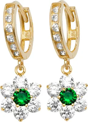 Produktbild von Wunderschöne 9 Karat (375) Gold Damen - Paar Ohrringe mit Zirkonia - 25mm*9mm; TRS26412