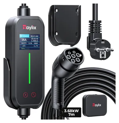 Produktbild von Ladekabel für Elektroautos, 3,68 kW - 7 Meter Kabel - Typ 2 Stecker - Mobiler Ladegerät