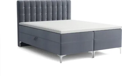 Produktbild von Emoebel24 Boxspringbett mit Topper und 2 Bettkasten, Polsterbett, Doppelbett 200x200 cm Jack Dunkelgrau