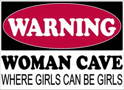 Produktbild von vianmo Holzschild 30x40 cm Warning Woman Cave where girls