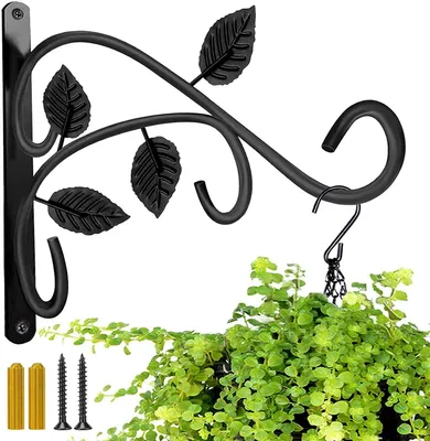 Imagen del producto de Ganchos decorativos para pared, ideales para plantas y faroles, de 30 cm de largo, color