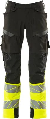 Produktbild von MASCOT 19179-511-0917-90C60, Hosen, Mann, Schwarz, Gelb, 90C60, 1130 mm, 90 cm