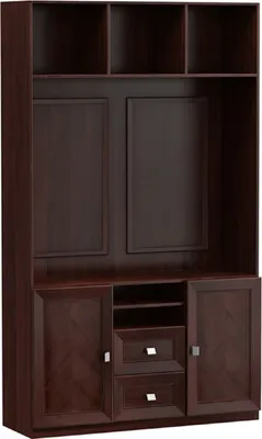 Produktbild von Casa Padrino Luxus Wohnzimmerschrank mit 2 Türen und 2 Schubladen Dunkelbraun / Silber 135,8 x 44,2 x H. 225,6 cm - Luxus Wohnzimmermöbel