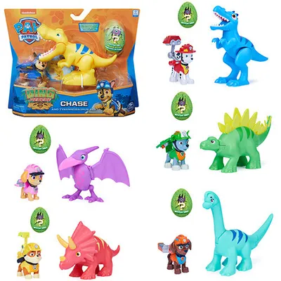 Produktbild von PAW Patrol Dino Rescue Hero Pup Spielfiguren mit großem Dinosaurier und Überraschungs-Dino - sortiert - einzeln erhältlich - im Set enthalten 1 Hundefigur, 2 Dino-Figuren, 3 Jahr(e), Paw Patrol, Mehrfarbig