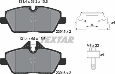 Produktbild von TEXTAR Bremsbeläge Satz Vorne für BMW i3 (I01) 2391508