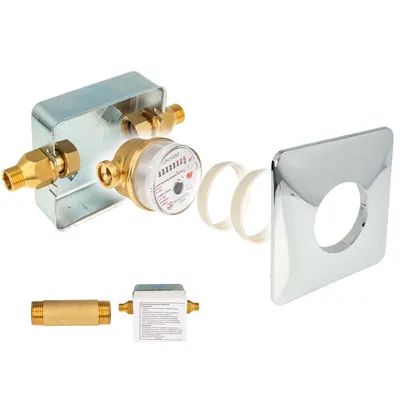 Produktbild von Unterputz Einstrahlzähler System ETK Komplett-SET, Warmwasser, Länge 80 mm, Einbaukasten 1/2 Zoll AG