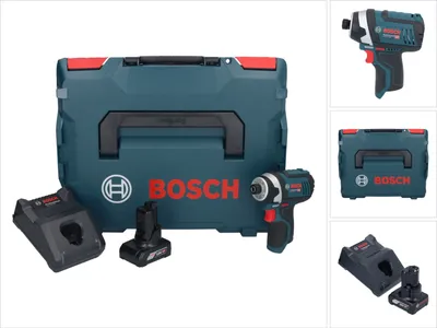 Obrázok produktu pre Bosch GDR 12V-105 Profesionálny akumulátorový rázový uťahovák 12 V 105 Nm 1/4" + 1x akumulátor 6,0 Ah + nabíjačka + L-Boxx