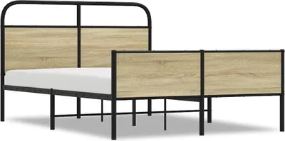 Produktbild von vidaXL Bettgestell ohne Matratze 120x190 cm Sonoma-Eiche Holzwerkstoff