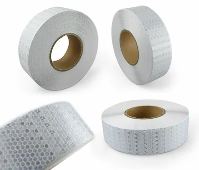 Produktbild von Reflexfolie Reflektorfolie Reflexband Selbstklebend Warntafel Weiß 100Mx5CM
