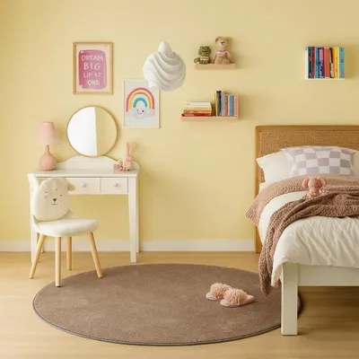 Produktbild von Velours Kinderteppich Joy Kids Taupe Rund, Größe:300 cm Rund
