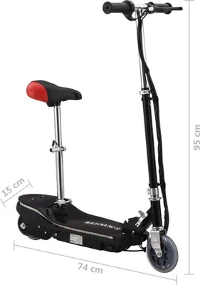 Image de vidaXL Trottinette électrique pour enfants avec siège et LED 120 W noire