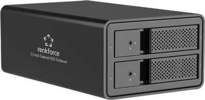 Obrázok produktu pre Renkforce RF-6647596 8,9 cm (3,5 palcový) kryt pevného disku s 2 pozíciami 3,5 palcového USB-A (USB 3.0) (RF-6647596)
