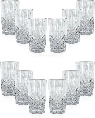 Produktbild von Longdrinkglas Set 12er – Kristall Design Trinkgläser – Hochwertige Longdrink Gläser für Cocktails, Wasser & Softdrinks – Robustes Markenglas