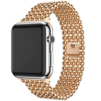 Produktbild von Strap-it Apple Watch Stahlperlenarmband (Roségold)