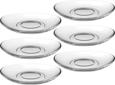 Produktbild von Leonardo Napoli Untertassen 6er Set, spülmaschinenfeste Glas-Unterteller für Kaffee- und Latte Macchiato-Gläser, Ø 14 cm