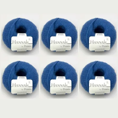 Produktbild von 6x Hannah by Permin – s Garn aus Merino, Seide und Kaschmir (12 Transparentblau)
