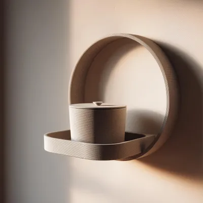 Produktbild von Decords 3D-Gedenk-Wandregal – minimalistisches Gedenk-Wandregal mit Urne, 21 cm