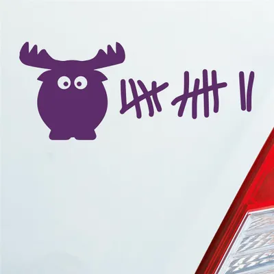 Produktbild von Auto Aufkleber Elch Liste Kills Drive Fast Strichliste 6x15 cm Lila Sticker Heckscheibenaufkleber
